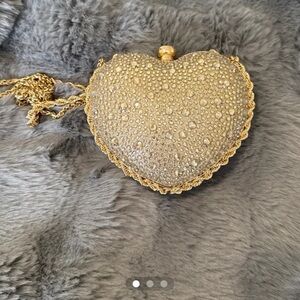 Gold Heart-Shaped Evening Bag